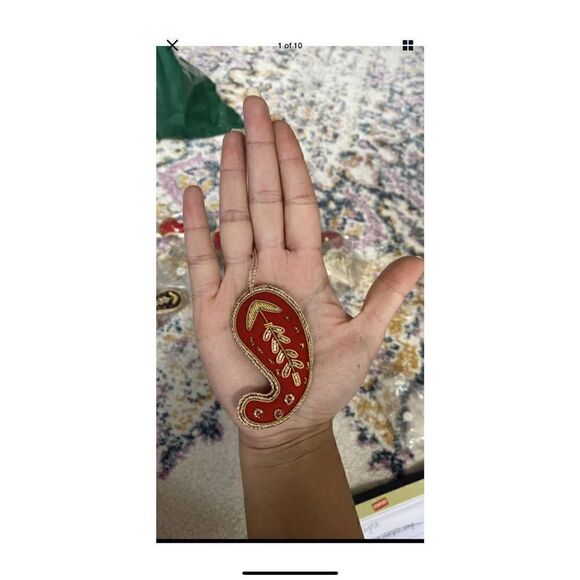 Select 10 Embroidered Beaded Christmas Tree Ornaments Decorations - Picture 10 of 12